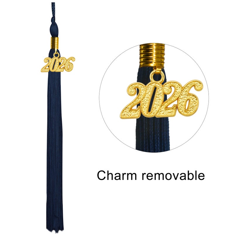 GraduationMall Unisex Adult Matte Graduation Cap with 2026 Tassel Navy Blue - Image 3